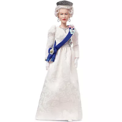 Buy Queen Elizabeth II Barbie Dolls Wear Ivory Figurine Xmas Fans Collection Gifts • 10.79£