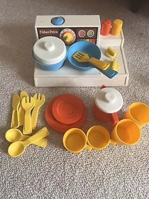 Buy Vintage Fisher Price Stove Top Cooker And Accessories With Extras 1978 • 18£