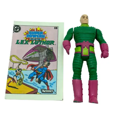 Buy Vintage Super Powers Lex Luther Figure & Comic, Kenner Working Action, 1980s • 26£