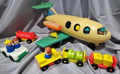 Buy ++ Old Vintage Fisher Price Childhood Toys Jet Plane/Airport Scene 1970s 70s ++ • 24.95£