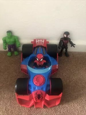 Buy Marvel Spider-Man Action  Racing Car By Hasbro With Three Figures • 10.99£