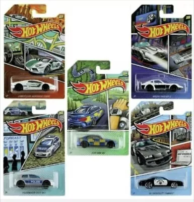 Buy Hot Wheels 1:64 Scale Police Series Die-cast Car - Full Set Of 5 Models GJV62 • 15.49£