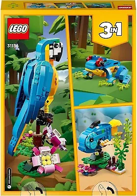 Buy LEGO 31136 Creator 3 In 1 Exotic Parrot To Frog To Fish  Figures Building Toy, • 15£