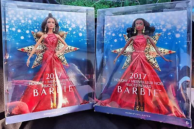 Buy Hispanic & AA -2x -2017 Holiday - Barbie Dolls - Signature Collection - Mattel - Original Packaging • 159.25£