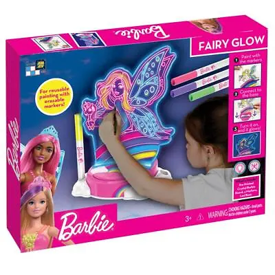 Buy Barbie Fairy Glow Paint And Light With Markers And Base • 17.39£