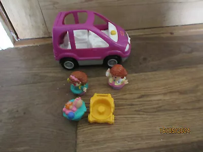 Buy Fisher Price Little People 2001 Sounds 77983 Push Hatchback Car Baby Pram Figx2 • 16.99£
