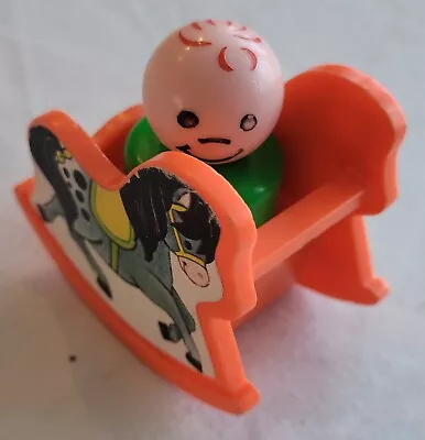 Buy Vintage Fisher-Price Little People Rocking Horse With Figure • 6.99£