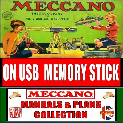 Buy 400+ Meccano Manuals Supermodel Leaflets 1000+ Building Plans1906-89 USB STICK • 13.22£
