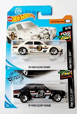 Buy Hot Wheels '70 Ford Escort Rs1600 Gumball 3000 (pair) 2019 Release, White/black  • 16.75£