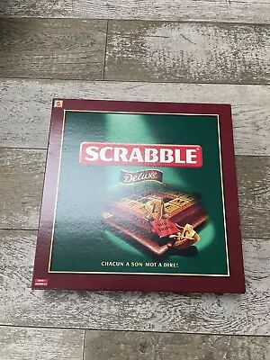 Buy Scrabble Deluxe Edition Rotating Board Complete Mattel French Edition Great Cond • 60£