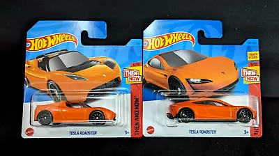 Buy Hot Wheels Pair Of Tesla Roadster Models In Orange. 2023 Then And Now 6/10 9/10. • 6.99£
