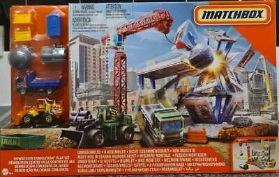 Buy Matchbox Downtown Demolition Playset Mattel Age 4+ 2 Vehicles + 10 Accessories  • 15£