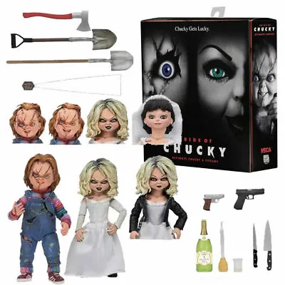 Buy 2 Pack 4  NECA Bride Of Chucky Ultimate Chucky & Tiffany  Action Figure Doll Box • 57£