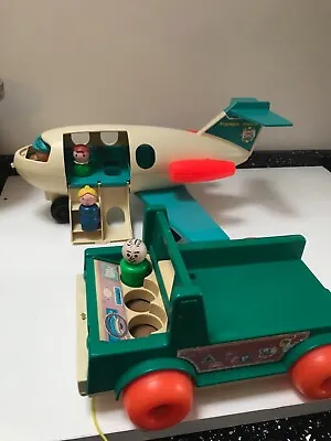 Buy Vintage Fisher Price Aeroplane Toy + Figures Lorry Truck • 12.99£