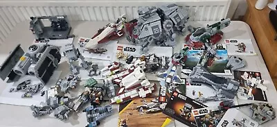 Buy 🔥 Huge Lego Bundle Built Star Wars Ships Figures Skywalker Bomber Battle Tank • 185£