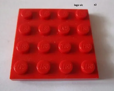 Buy LEGO 3031 X2 Flat 4x4 Red Fabuland Red Plate 3662 Technic 8860 City MOC B1 • 2.05£