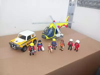Buy Playmobil 9128 / 5428 Moutain Rescue Helicopter  & Car Used / Clearance • 26.95£