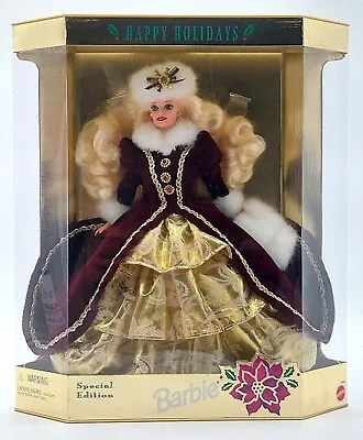 Buy 1996 Happy Holidays Barbie Doll - Blonde / Special Edition, Mattel 15646 / NrfB • 71.82£
