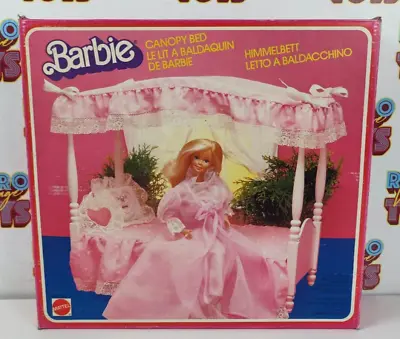 Buy Barbie 5641 Mattel Electronic Canopy Bed Canopy Bed Himmelbett 80's • 145.78£