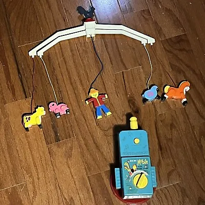 Buy Fisher Price 1973 Farm Mobile #166 Partial Set Missing The Arm!! Working Music • 0.78£