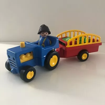 Buy Playmobil 123 Farm  - Tractor Trailer With Farmer - Combined Postage Available • 5£