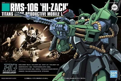 Buy Bandai HGUC Mobile Suit Zeta Gundam 1/144 RMS-106 HI-ZACK Plastic Model Kit • 61.94£