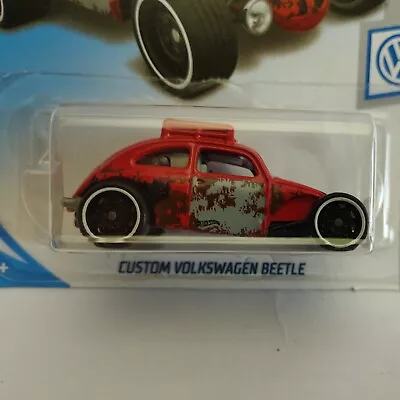 Buy Hot Wheels  Custom Volkswagen Beetle Red VW 69/250 2019 New On Long Card Diecast • 9.99£