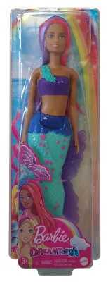 Buy Mattel GJK09 Barbie Dreamtopia Mermaid Doll Pink Purple Hair Headband, 30cm • 20.07£