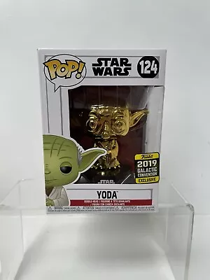 Buy  Pop Vinyl Star Wars Yoda Gold/chrome 2019 Galactic Convention #124 - New • 14.99£