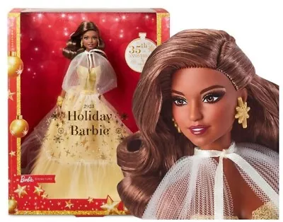Buy Barbie Signature Christmas Doll Brown Hair 2023 Holiday Barbie HJX05 Mattel • 117.17£