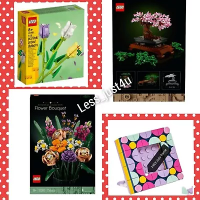 Buy Lego 10280 + 10281 + 40461 + 30556 Flower Bouquet Bonsai Tree Tulip Dots Frame # • 115£