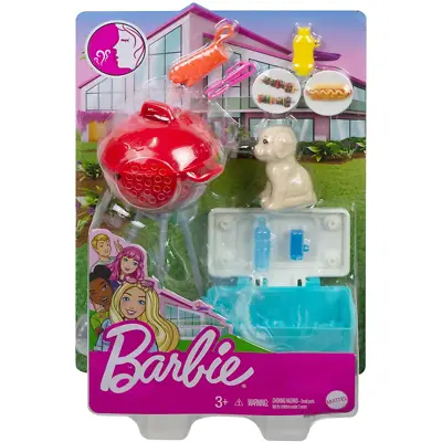Buy Barbie Mini Playset & Pet Outdoor Barbeque BBQ Childrens Toy Furniture Mattel • 12.99£