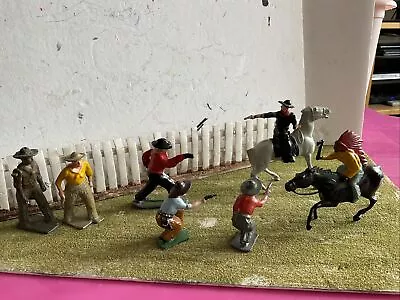 Buy Small Lot Of Seven Britains Style Ancient 1/32 Painted Metal Wild West Cowboys • 5£