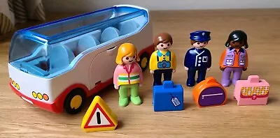 Buy PLAYMOBIL 1.2.3 (6773) Airport Shuttle Bus With All 4 Figures And Luggage • 10.99£
