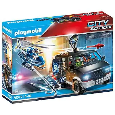 Buy Playmobil City Action Helicopter Pursuit With Runaway Van Pretend Play 70575 • 61.99£