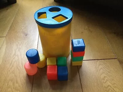 Buy Vintage 1977 Fisher Price Shape Sorter Container With 11 Blocks • 12£