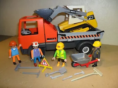 Buy PLAYMOBIL CONSTRUCTION SET (Mini Digger,Figures,Truck,Lorry,Tools,Road Works) • 14.49£
