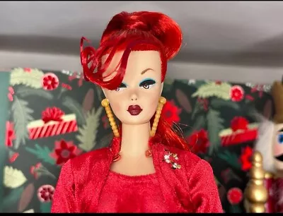 Buy Barbie Ponytail Reproduction OOAK CHRISTMAS REROOT REPAINT MATTEL • 155.38£