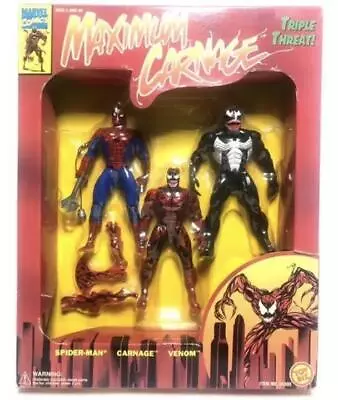Buy VTG ToyBiz Marvel Maximum Carnage Triple Threat Spider-Man Carnage Venom Jp • 153.64£