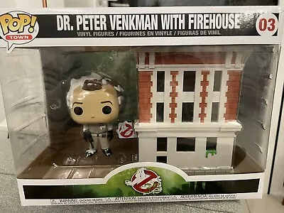 Buy New Funko Pop! Town Ghostbusters Dr Peter Venkman With Firehouse #03 Figure • 37.99£