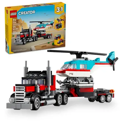 Buy LEGO Creator 31146 Flatbed Truck With Helicopter 3-in-1 Set Age 7+ 270pcs • 19.95£