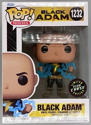 Buy #1232 Black Adam (w/ Lightning) Glow Chase - Damaged Box Funko POP + Protector • 9.09£