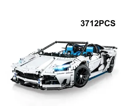Buy Technic White Lamborghini -  1:8 Model Race Car Building Block (3712Pcs) No Box • 129.99£