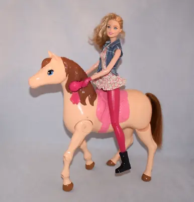 Buy Mattel Barbie Horse With Riding Rider Doll Pink Saddle 2014 Toys Bundle MT97 • 7.49£