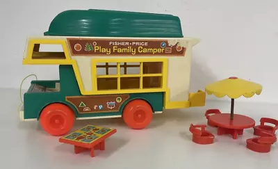 Buy Fisher Price 1972 Play Family  Camper Van With Boat Vintage #C3 • 10.50£