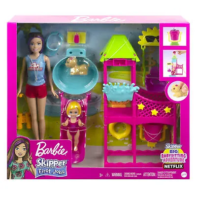 Buy Barbie Doll Skipper & Waterpark Playset Working Water Slide & Accessories • 34.99£