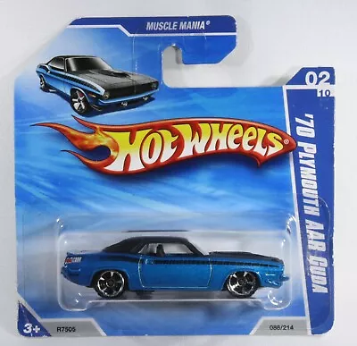 Buy Hot Wheels 70 Plymouth AAR Cuda In Blue From Muscle Mania Series - Ref R7505 • 4.99£