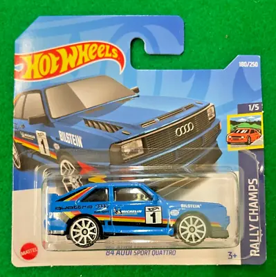 Buy Hot Wheels 1984 Audi Sport Quattro Wrc Blue Rally Champs Mint Short Card 135 • 4.99£