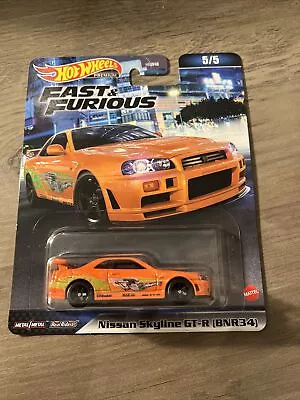 Buy Hot Wheels Premium Fast And Furious NISSAN SKYLINE GT-R BNR34 Real Riders R34 • 24.99£