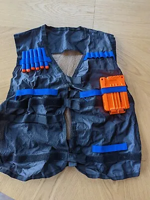 Buy Kids Tactical Vest -black For Nerf - Includes Magazine And 6x Bullets (BUNDLE) • 12.99£